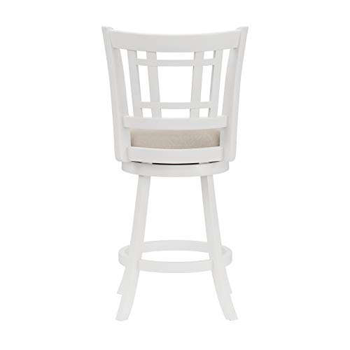 Hillsdale Fairfox 24.5" Wood Swivel Counter Height Stool, White - Image 4