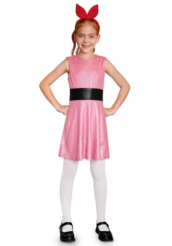 Halloween Girls Sleeveless Mini Dress 3PCS Holographic Glitter Sparkly Shiny Metallic Costume 4-12 Years