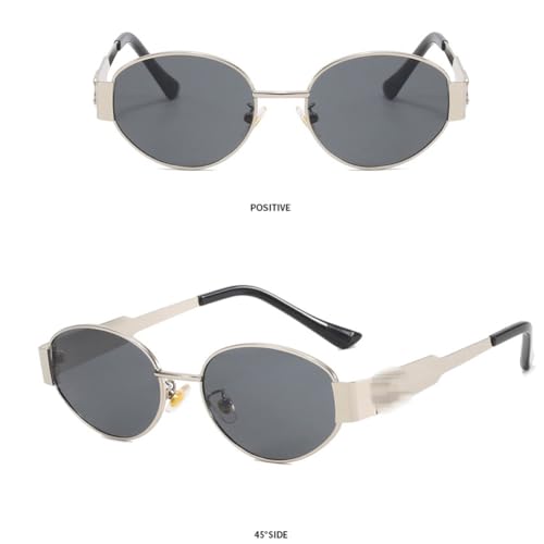 YKSOZMH Retro Oval Sunglasses with UV400 Protection
