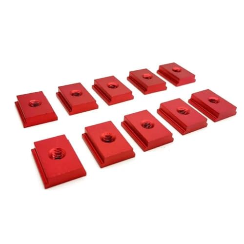 Tidevib Tuerca deslizante con ranura en T para plantillas y accesorios de carpintería, deslizador de pista en T de aleación de aluminio compatible con sierras de mesa y prensas de taladro, rosca M6/M8