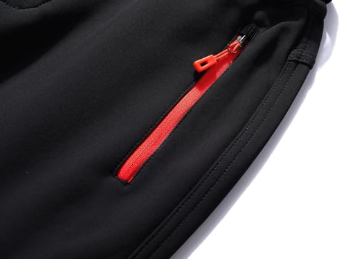 BenBoy Herren Wanderhose Wasserdicht Softshellhose Outdoorhose Winddicht Warm Gefüttert Skihose Snowboardhose Winter Trekkinghose,KZ41037M-Black-L