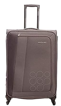 American Tourister American Tourister Kamiliant 79 Cms Large Check-in Polyester Soft Sided 4 Wheels 360 Degree Rotation Luggage/Speed_Wheel Suitcase/3 Years International Warranty/Trolley Bags for Travel (Grey, Large)