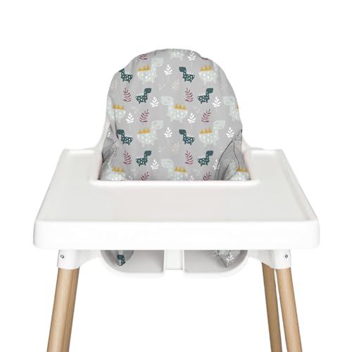 Image of Nibble and Rest Highchair Insert Cover, Compatible for IKEA Antilop Highchair, High Chair Accessories Stain-Proof and Wipeable Insert Cover (Cushion NOT Included)(Dino Grey)