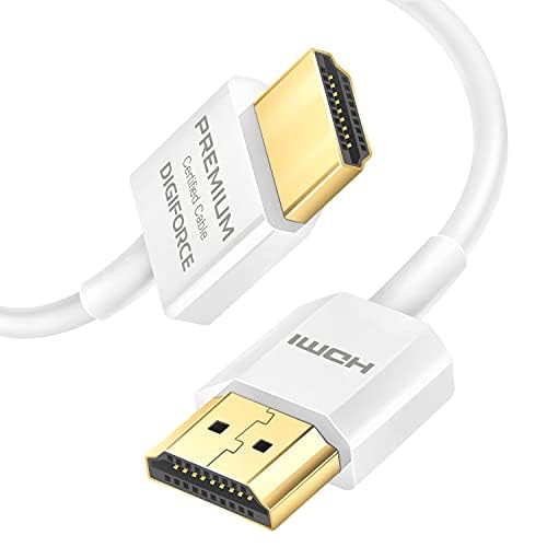 DIGIFORCE HDMI スリム ケーブル 1.8m ARC 対応 4K × 2K 対応 【 HDMI 2.0 認証品 】 ホワイト