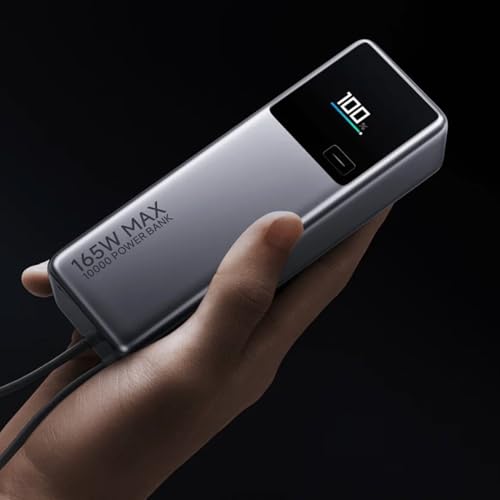 Xiaomi Power Bank 165W 10000Mah Integrated Cable - Bateria Externa Carga Rápida | Cargador Portátil Inalámbrico USB-C y USB-A para Smartphones | Cargador Batería Externa hasta 2 Dispositivos