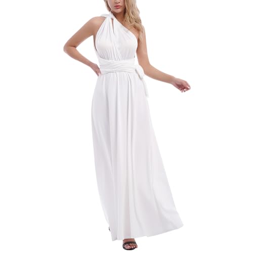 Amazon.com: IBTOM CASTLE Women's Transformer/Wrap Solid Maxi Cocktail Dress  (4/XS, White) : Clothing, Shoes & Jewelry
