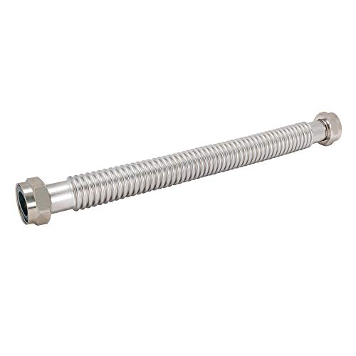 Eastman 24 Inch WaterFlex Water Heater Connector, 1-1/4 Inch FIP x 1-1/4 Inch FIP, Stainless Steel Corrugated Water Softener, 432124