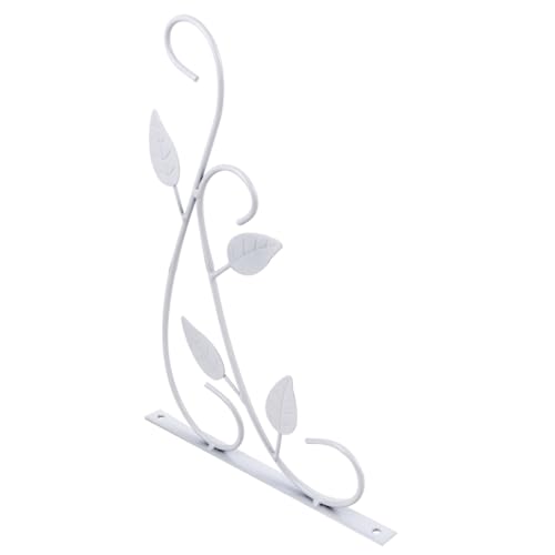 DECOMELODY Weißer Eisen Blumenampelhalter mit gebogenem Haken einfache Befestigung inkl Schrauben für Indoor Outdoor Nutzung geeignet zum Aufhängen von Blumentöpfen Laternen Vogelhäuschen