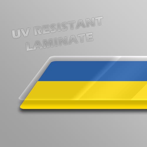 Image of World Country Flag Decal Stickers - Two Pack - for Cars Windows Bumpers Laptops Tablets Tumblers Cups Walls (Ukraine)