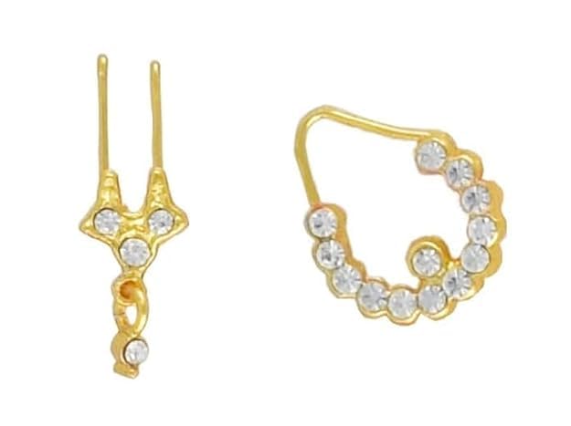 pmw Jewellery Stone Nathu Bulaki White Nose Pin for all Gods and Goddesses Pack of 1-picture-11