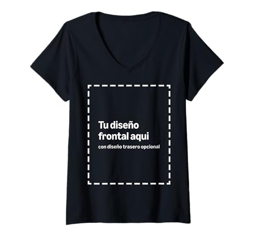 Camiseta Para Mujer Con Cuello En V Personalizada Frente Y Espalda