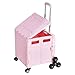 VEVOR Foldable Utility Cart, 65L Collapsible Portable Crate Rolling Cart with Stair Climbing Wheels & 360° Swivel Wheels, Hand Cart with Telescoping Handle for Shopping Office Moving Teacher, Pink