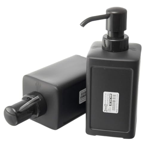Ikea RINNIG Dispensador de bomba líquida, para jabón de manos o gel, gris oscuro, capacidad de 450 ml, plástico, juego de 2