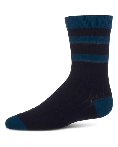 MeMoi Boys Tonal Stripe Cotton Rich Crew Sock2