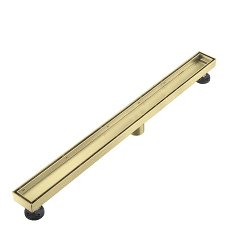 AVSIILE Linear Shower Floor Drain, Brushed Gold 40 Inch 304 Stainless Steel Bathroom Drains Kit, Rectangular Shower Trench Drain with Reversable Tile-in Pattern Drain Cover & Hair Catcher by AVSIILE - Used condition - Image 9