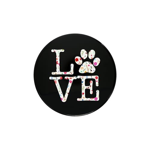 Pavilion Gift Company- Love - 7.75" Ceramic Trivet Floral Paw Print Pet Parent Cat Mom Dog Mom Cat Dad Dog Dad Cat Lover Dog Lover Kitchen Decor