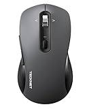 TECKNET Maus Kabellos, Bluetooth Maus (BT 5.0/3.0+2.4G), Funkmaus mit USB-A Empfänger, 4-Wege-Scrollrad Leise Kabellose Mäuse für Große Hände, 4800 DPI Computer Mouse für Laptop/PC/Mac/Tablet, Grau