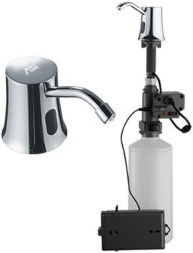 ASI 20333 Automatic Liquid Soap Dispenser 54 oz Capacity, Stainless Steel Spout 4" x 21-1⁄2" (102 x 546 mm) - Vanity Mounted