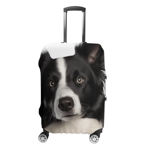Border Collie Luggage Cover, Washable Elastic Suitcase Cover Protector Fit 18-32 Inch Luggage
