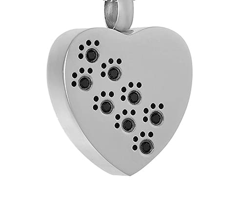Porte-cendres d'animal de compagnie collier urne cœur brillant
