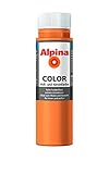 ALPINA COLOR Abtönfarbe, Bastelfarbe, Wandfarbe, Fresh Orange, 250 ml