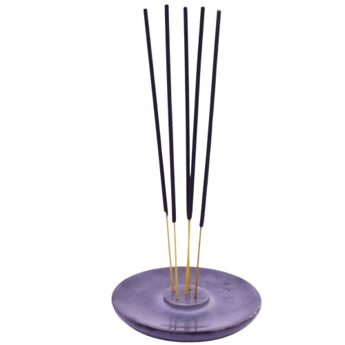 Kc Kullicraft Handmade Natural Grey Marble Incense Stick Holder - Round Incense Burner With Multiple Holes For Incense Sticks. Decorative Ash Catcher For Home And Office Decor. (4 Inch Diameter, Grey) #TOP8