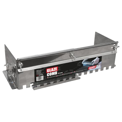 Llana dentada Extensible Regulable - Deslizador de mortero Cajon Plana Peine Caja paleta para Colocación de Baldosas azulejos losas Espátula Dentada extensible 10, 10/12, 12, 14 mm (SENDI 10 mm)