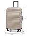 WITTCHEN Reisekoffer 3er Koffer-Set Rollkoffer Trolley Handgepäck Reisekofferset Gepäckset Hartschale aus ABS 4 Spinner-Rollen Zahlenschloss Groove Line beige Lufthansa/Eurowings/Ryanair...