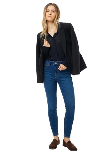 Calça Jeans Feminina Skinny Cintura Média - Azul 044