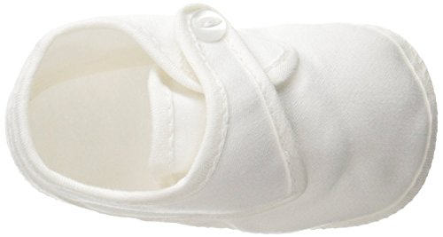 Baby Boys White Cotton Sateen Pearl Button Christening Shoes2