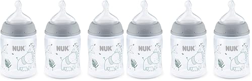 Image of NUK Smooth Flow Anti Colic Baby Bottle, Elephant, 5 Ounce (6 Pack)