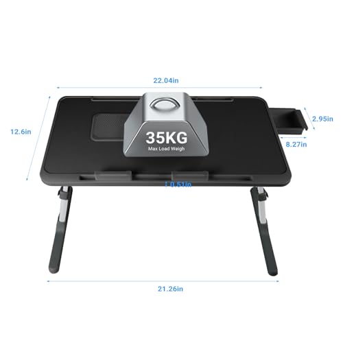 Image of iXTRA Adjustable Laptop Lap Desk with Cooling Fan USB Light for Adults 56x32cm,Black