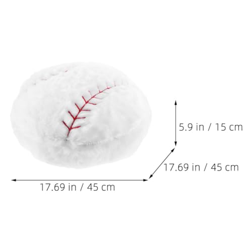 Coussin de baseball blanc minkissy en peluche de qualité supérieure, oreiller doux et lavable - 3