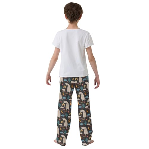 ZZKKO Cute Alpaca Llama Boys Pants for Kids Jogger Pants with Pockets S-XL3