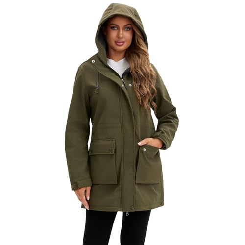 Chubasquero para mujer impermeable y transpirable con capucha ajustable 5