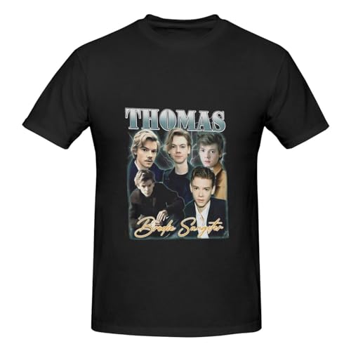 Thomas Brodie T-Shirt Men's Basic Short Sleeve Actor Actress Tee Shirt Classic Basic Casual Top Black