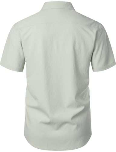 Image of JEMITOP Mens Stretch Wrinkle Free Texture Shirts