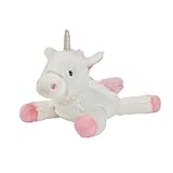 warmies Liegendes Einhorn, Groß, Vollständig mikrowellengeeignet und beschwertes Kuscheltier, Zum Kühlen im Gefrierschrank oder Erhitzen in der Mikrowelle, Weiches Heizkissen