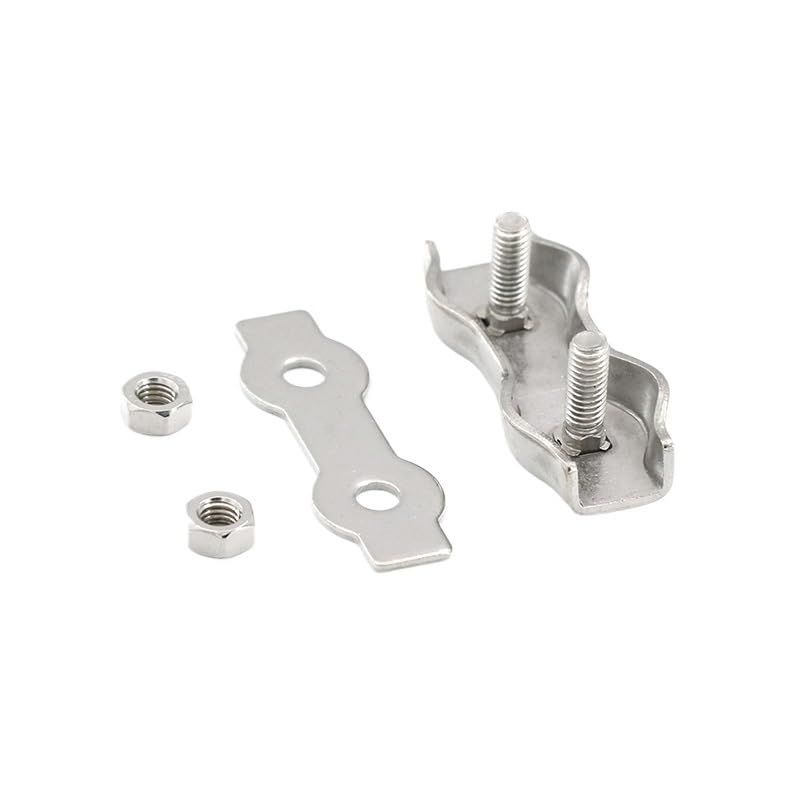Morsetto per fili, Morsetto for fune metallica 10/20 pezzi Simplex Post Bolt Clip 2/3/4/5/6/8/10mm Morsetti for fune metallica in acciaio inossidabile 304 con doppia presa(Single Clip M10 5pcs)