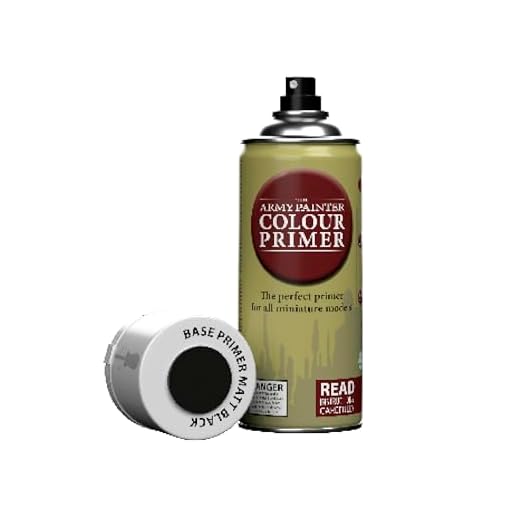 The Army Painter Colour Primer Matt Black, 400 Ml De imprimación acrílica, Capa Base de Pintura en Spray
