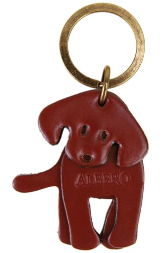 [アルベロ] キーホルダー 本革 スモールレザーグッズ 犬 39 AL-39-RE レッド