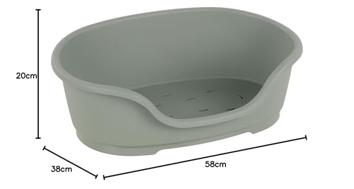 Flamingo Hundebett Tuck – Oval Grün | Größe S (58 × 38 × 20 cm) | Praktisch, Stilvoll & Leicht zu Reinigen!