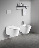 Sanitari Sospesi Wc E Bidet In Ceramica Copriwater Soft-Close Ponente Bianco Lucido - 2