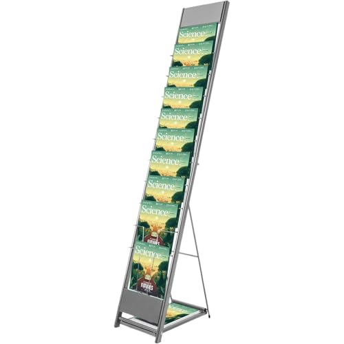 Soporte de exhibición de folletos con 10 niveles verticales y gran volumen 2