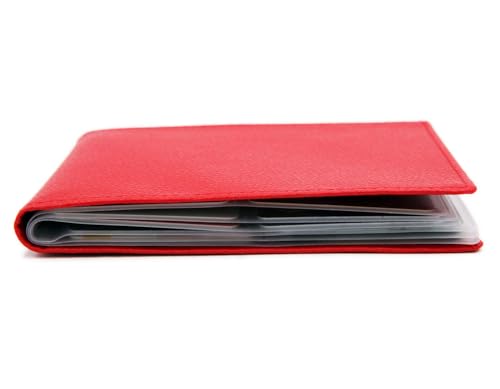 RFID Premium Leather Scan Card Holder Proof Hipster Wallet, Multifunctional and Multi-Card, Ultrathin and Extraordinary (RED)4