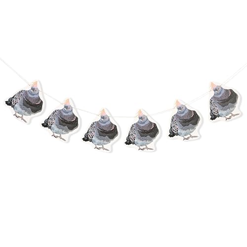 Image of Pigeon Party Banner - Woodland Birthday Party Decorations, Woodland Animals Baby Shower Supplies, Pigeon Theme Garland Cake Smash Photo Props, Funny Pigeon Banner for Baby