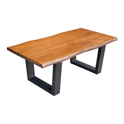 Riess Ambiente Massiver Couchtisch Genesis - 110cm - braun - Akazie Massivholz - Baumkante V-Gestell pulverbeschichtetes Eisen Riess Ambiente Massiver Couchtisch Genesis - 110cm - braun - Akazie Massivholz - Baumkante V-Gestell pulverbeschichtetes Eisen