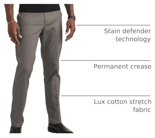 Dockers Men's Signature Khaki Slim Fit Iron Free with Stain Defender®, Dark Pebble, 32W x 30L - image 3