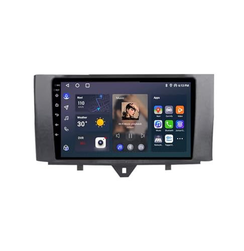 Autoradio 2 Din Android 12 avec CarPlay et caméra de recul pour Mercedes Smart Fortwo