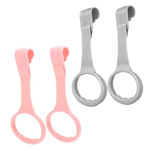 BRIGHTFUFU Baby Pull up Toy Set 4pcs Safety Rings for Crib Bed Toy Hanging Mobile Walker Assistant for Baby Gym